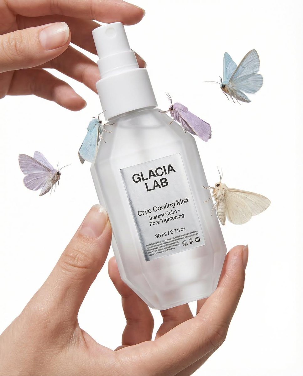 A professional skincare shot of a [product container] with [cap/lid], labeled [brand, product, d 3