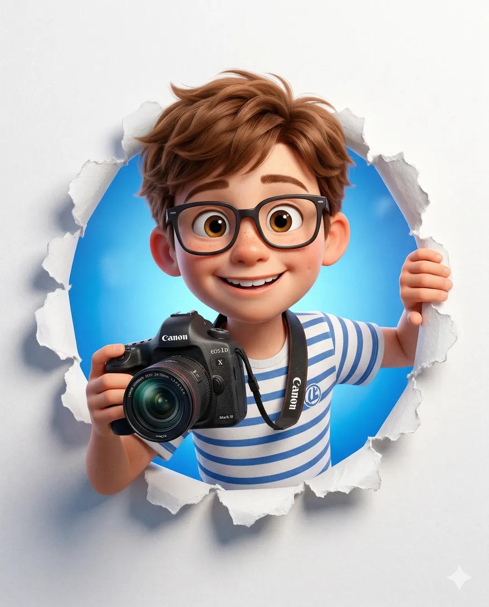 A cute stylized 3D cartoon character (boy/girl) with big expressive eyes, soft smooth skin, and 